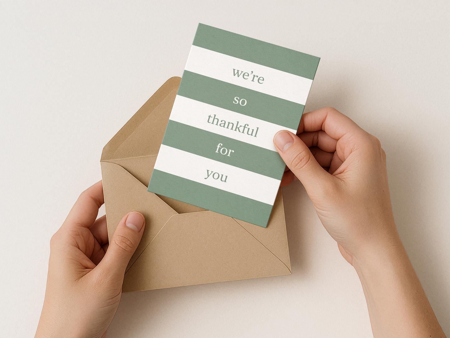 We're So Thankful for You - Striped Card